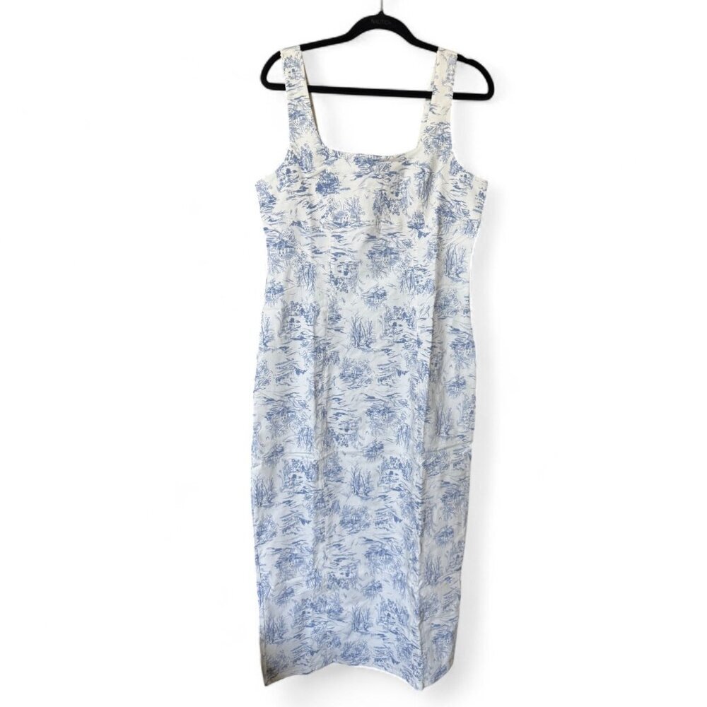 Francesca’s Blue Toile Print Midi Dress – Size XL